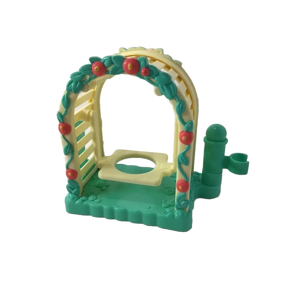 Fisher Price Little People SWING TRELLIS FENCE Pink Flowers ARBOR Park